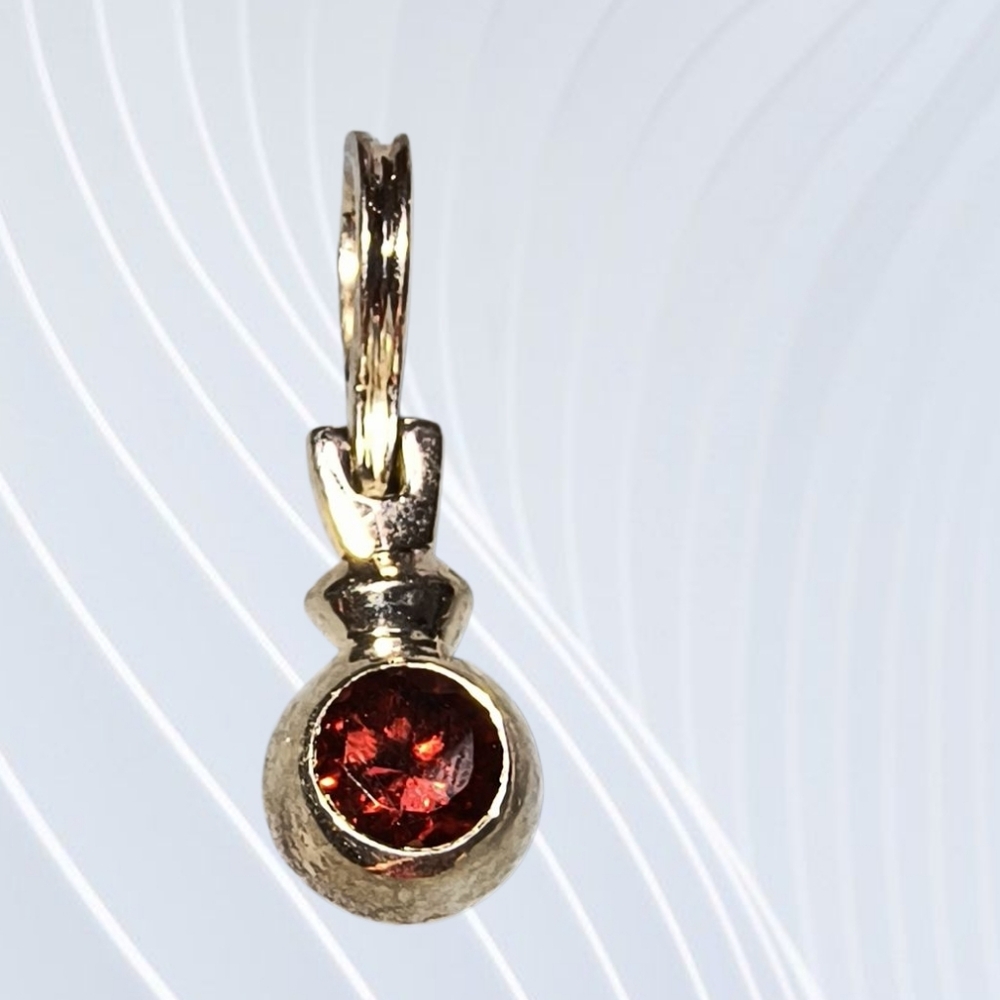 Sterling Silver Garnet Bezel-Set Birthstone Or Gemstone Pendant Charm